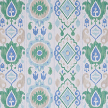 Load image into Gallery viewer, Schumacher Elizia Ikat Wallpaper / Green &amp; Blue