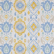 Load image into Gallery viewer, Schumacher Elizia Ikat Wallpaper / Sky &amp; Ochre