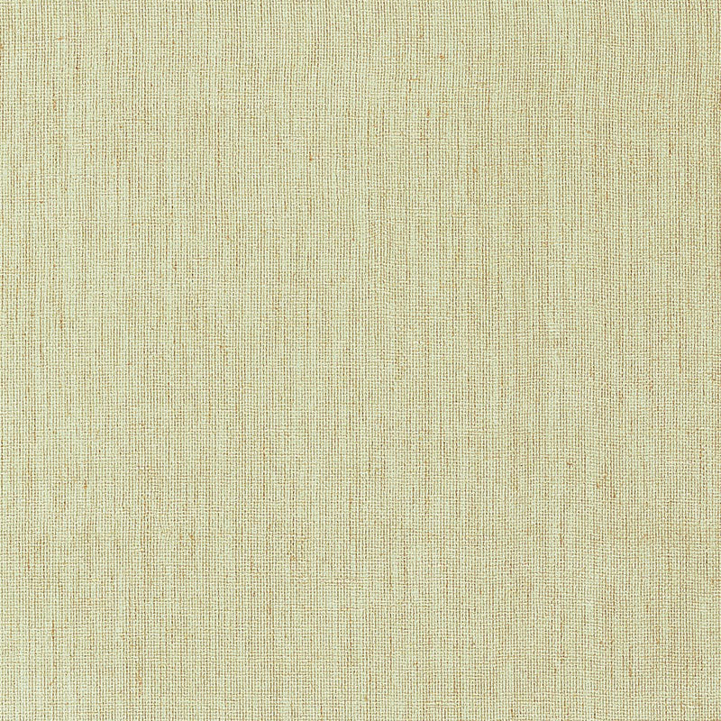 Schumacher Gilded Linen Wallpaper / Celadon & Gold