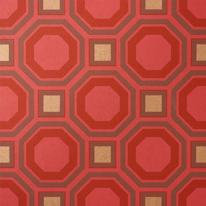 Schumacher Hanover Wallpaper / Ruby