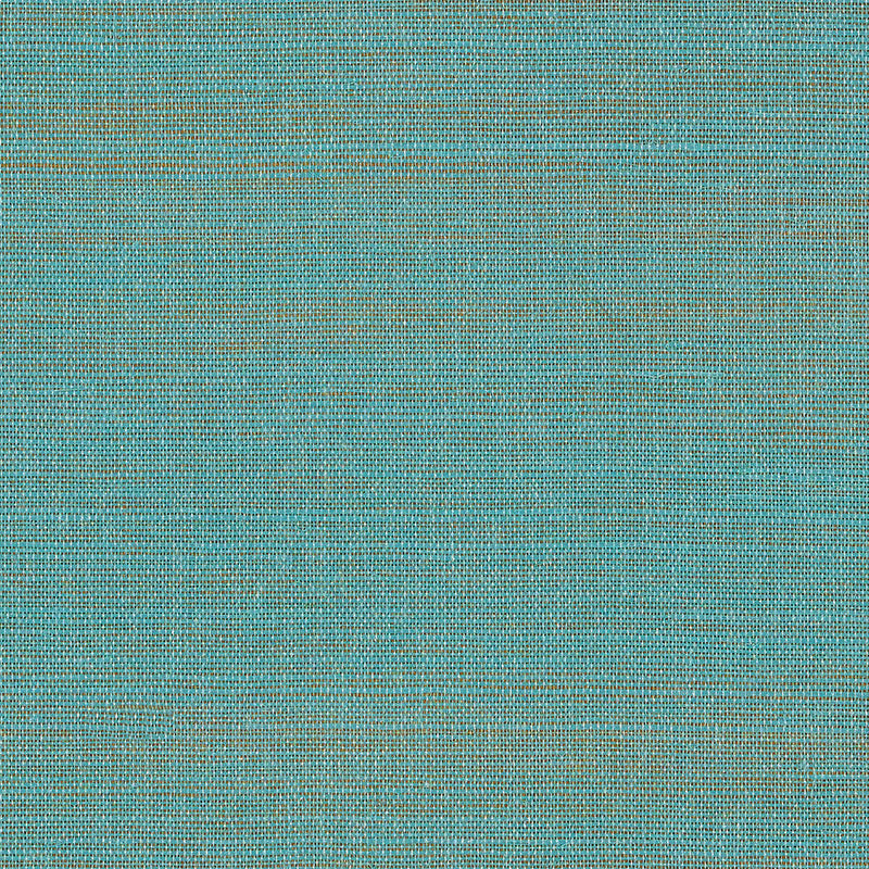 Schumacher Hemp Shimmer Wallpaper / Aqua Shimmer