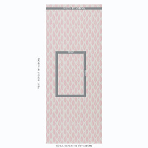 Schumacher Leaf Wallpaper / Pink