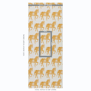 Schumacher Marwari Horse Wallpaper / Mustard