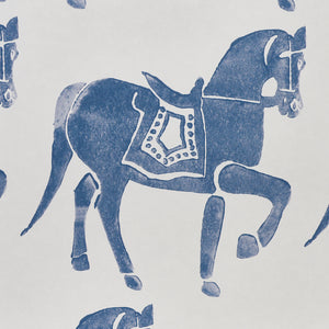 Schumacher Marwari Horse Wallpaper / Navy