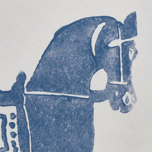Schumacher Marwari Horse Wallpaper / Navy