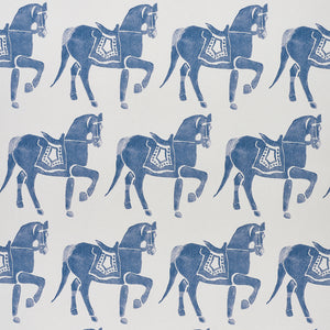 Schumacher Marwari Horse Wallpaper / Navy