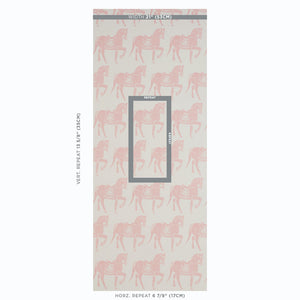 Schumacher Marwari Horse Wallpaper / Pink