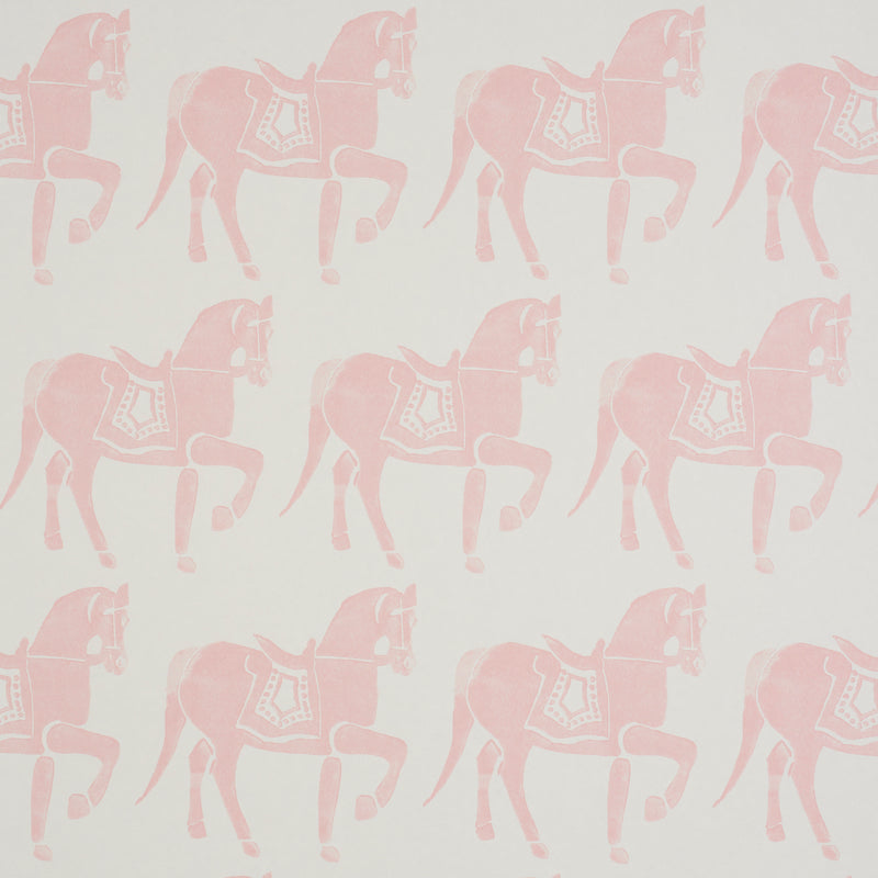 Schumacher Marwari Horse Wallpaper / Pink