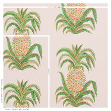 Load image into Gallery viewer, Schumacher Pineapples Wallpaper / Blush