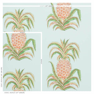 Schumacher Pineapples Wallpaper / Sky