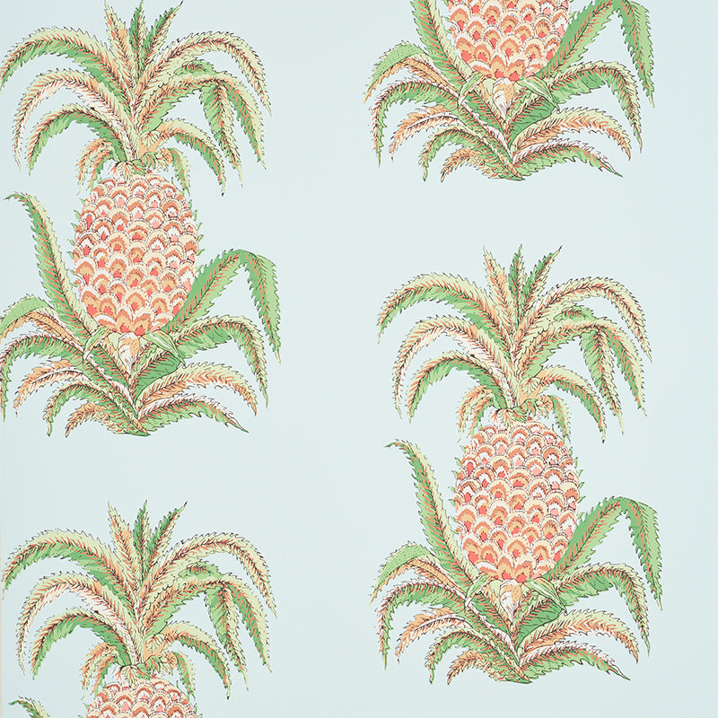 Schumacher Pineapples Wallpaper / Sky