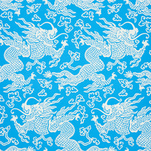 Load image into Gallery viewer, Schumacher Ruan Dragon Damask Wallpaper / Blue