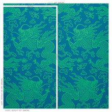 Load image into Gallery viewer, Schumacher Ruan Dragon Damask Wallpaper / Peacock