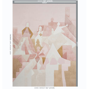 Schumacher Steps Wallpaper / Rose & Camel