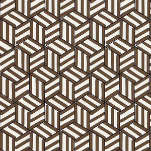 Schumacher Tumbling Blocks Wallpaper / Chocolate