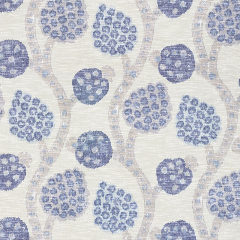 Schumacher Annabel Warp Print Fabric / Blue
