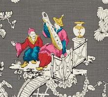 Load image into Gallery viewer, Schumacher Chinoiserie Moderne fabric / Graphite