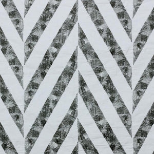 Scrafitti Charcoal Gray Embroidered Geometric Linen Blend Monochromatic Fabric