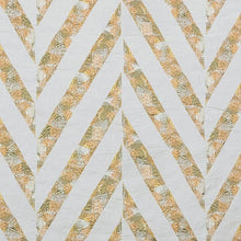 Load image into Gallery viewer, Scrafitti Peach Beige Embroidered Geometric Linen Blend Fabric
