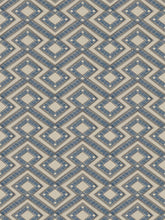 Load image into Gallery viewer, 3 Colorways Embroidered Geometric Drapery Fabric Blue Gray Green Beige