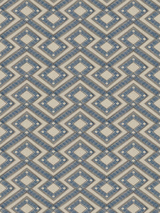 3 Colorways Embroidered Geometric Drapery Fabric Blue Gray Green Beige