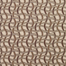 Load image into Gallery viewer, Essentials Sienna Brown Gray Tan Beige Wavy Trellis Upholstery Fabric / Harvest Maze