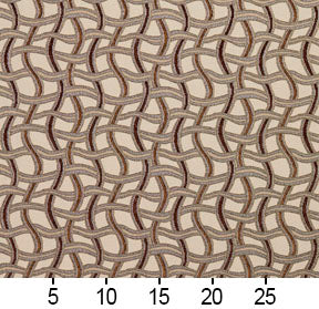 Essentials Sienna Brown Gray Tan Beige Wavy Trellis Upholstery Fabric / Harvest Maze