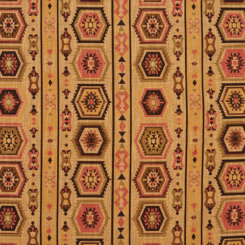 Essentials Southwestern Tribal Upholstery Fabric Brown Pink Beige / Tiki Santa Fe