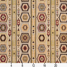 Load image into Gallery viewer, Essentials Southwestern Tribal Upholstery Fabric Cream Burgundy Gray / Veranda Santa Fe