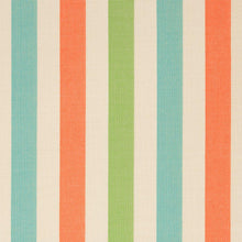 Load image into Gallery viewer, Essentials Outdoor Acrylic Stripe Upholstery Drapery Fabric Aqua Coral Lime White / 30000-02
