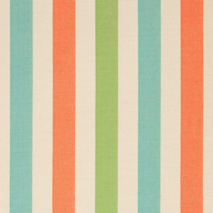 Essentials Outdoor Acrylic Stripe Upholstery Drapery Fabric Aqua Coral Lime White / 30000-02