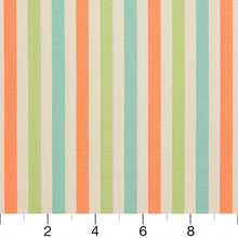 Load image into Gallery viewer, Essentials Outdoor Acrylic Stripe Upholstery Drapery Fabric Aqua Coral Lime White / 30000-04