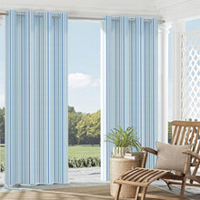 Load image into Gallery viewer, Essentials Outdoor Acrylic Stripe Upholstery Drapery Fabric Auqa Blue White / 30020-03