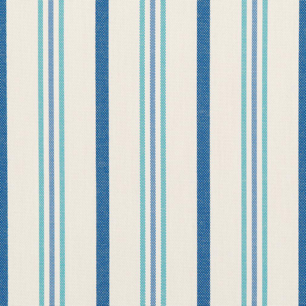 Essentials Outdoor Acrylic Stripe Upholstery Drapery Fabric Auqa Blue White / 30020-03