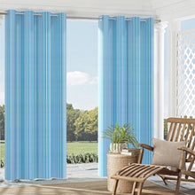 Load image into Gallery viewer, Essentials Outdoor Acrylic Stripe Upholstery Drapery Fabric Auqa Blue White / 30040-04