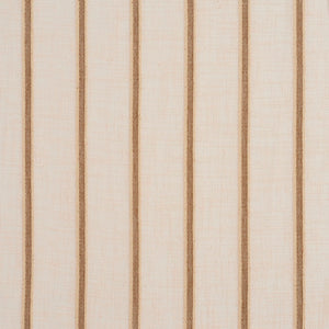 Essentials Sheer Fade Resistance Performance Drapery Stripe Fabric Beige Brown / Oatmeal