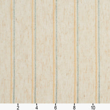 Load image into Gallery viewer, Essentials Sheer Fade Resistance Performance Drapery Stripe Fabric Beige Yellow / Pebble