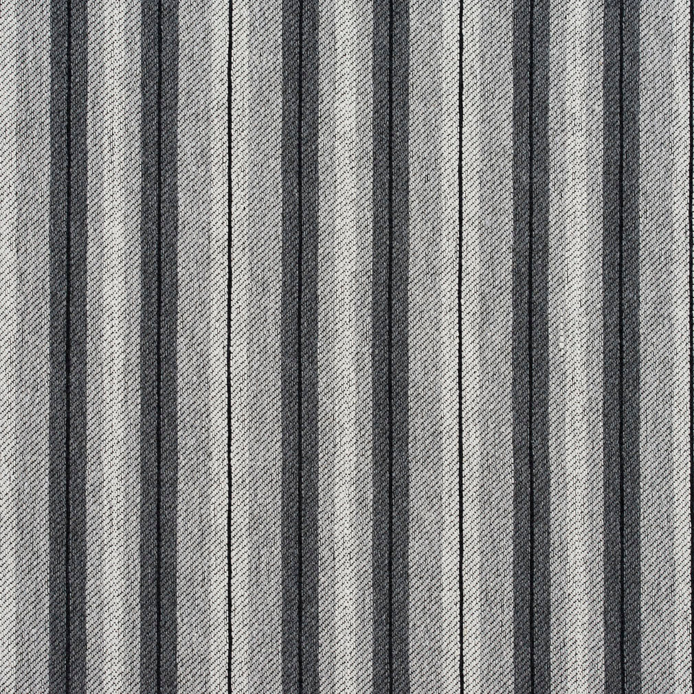 Essentials Upholstery Stripe Fabric Black Gray Silver / CB700-127