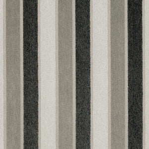 Essentials Heavy Duty Stripe Upholstery Fabric / Black Gray White