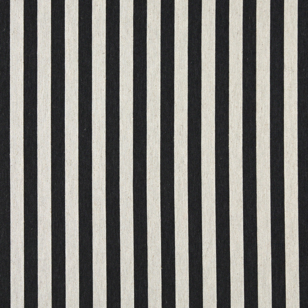 Essentials Heavy Duty Upholstery Stripe Fabric / Black White