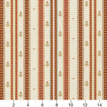 Load image into Gallery viewer, Essentials Upholstery Stripe Fabric / Brown Coral White