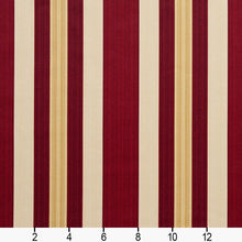 Load image into Gallery viewer, Essentials Heavy Duty Stripe Upholstery Drapery Fabric / Burgundy Gold White