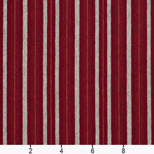 Load image into Gallery viewer, Essentials Heavy Duty Stripe Upholstery Fabric / Burgundy White Coral