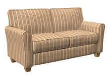 Load image into Gallery viewer, Essentials Upholstery Stripe Fabric / Brown Coral White