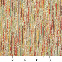Load image into Gallery viewer, Essentials Upholstery Drapery Stripe Fabric / Coral Yellow Brown Green