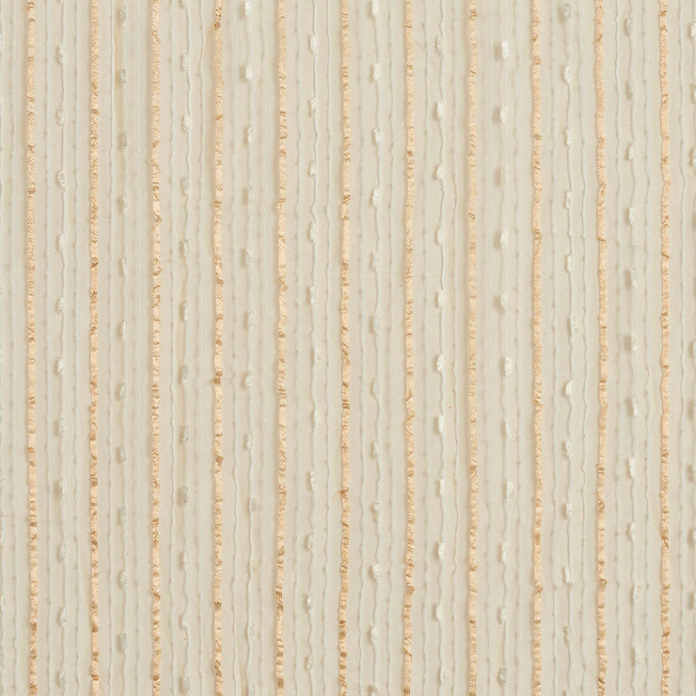 Essentials Sheer Fade Resistance Performance Drapery Stripe Fabric Cream / Wheat