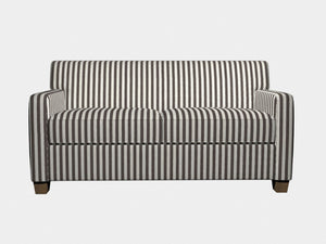 Essentials Heavy Duty Upholstery Stripe Fabric / Dark Brown White