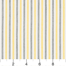 Load image into Gallery viewer, Essentials Outdoor Acrylic Stripe Upholstery Drapery Fabric Gray Yellow White / 30070-03