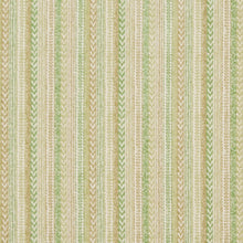 Load image into Gallery viewer, Essentials Heavy Duty Stripe Upholstery Drapery Fabric / Green Beige White
