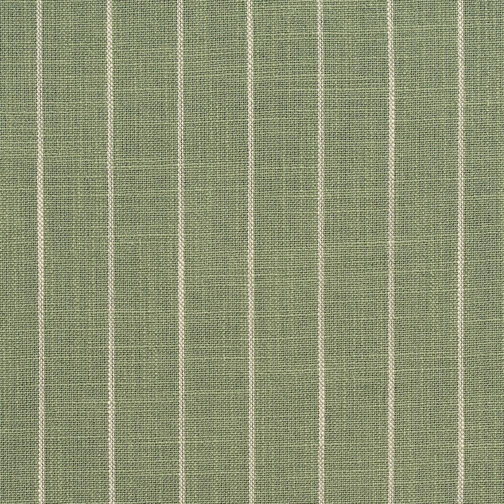 Essentials Heavy Duty Stripe Upholstery Drapery Fabric / Green White